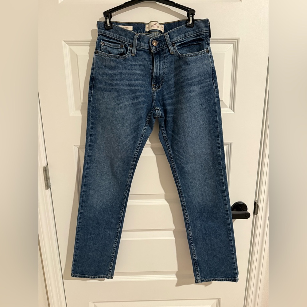 Hollister Jeans Mens 28x30 Blue Slim Straight Button Fly